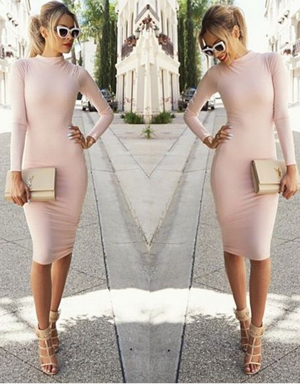 Rochie Midi Roz 17220
